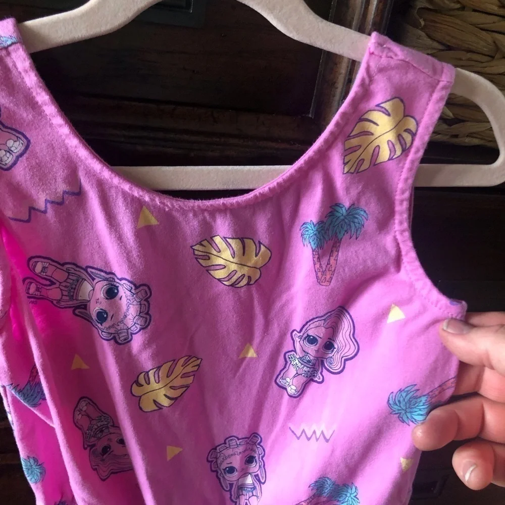 L.O.L. Surprise pink cotton romper in size S (6/6x)